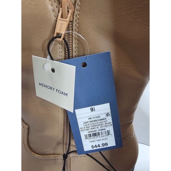 Universal Thread Light Brown Beige Faux Leather Knee-High Boots Women 9.5 US - Picture 5 of 8